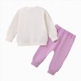 thumbnail image 4 of TOWED22 Baby Girl Toddler Fall Winter Clothing Set Long Sleeve Graphic Sweatshirt and Joggers Pants 2pcs Outfits Soft(Purple,3-6 M), 4 of 7