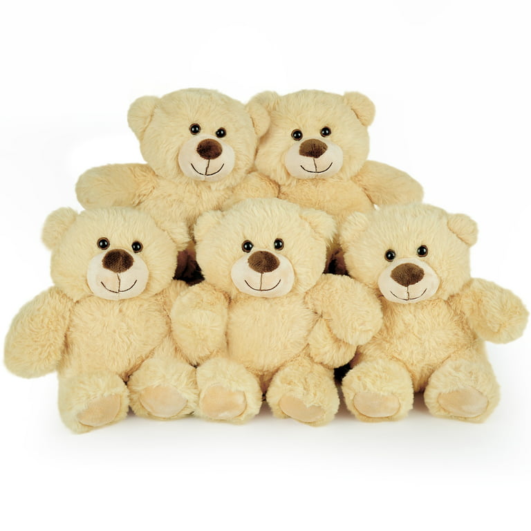 LotFancy Teddy Bear Stuffed Animal, 3 Pack 10 in Bulk Bear Plush Toy Gifts  for Kids Taddler,Brown 