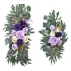 thumbnail image 5 of 2 piezas de flores de arco de boda, hojas , botín de flores de imitación hecho a mano, cartel de bienvenida rústico, decoración para pared, Púrpura mayimx Corona colgante de puerta principal, 5 of 9