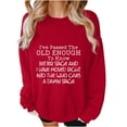 thumbnail image 3 of Jinhomg Womens 2025 Fashion Sweatshirt Cute Letter Print Pullover Oversized Comfy Long Sleeve Drop Shoulder Tops Casual Daily Wear Winter Saving Red S, 3 of 6