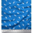 thumbnail image 1 of Soimoi Blue Cotton Voile Fabric Artistic Flower & Dots Decor Fabric Printed Yard 56 Inch Wide, 1 of 3