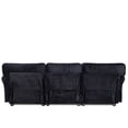 thumbnail image 3 of Xukmct 94" Corduroy Loveseat Sofa with Wood Frame, 3 Seater Sofa Couch for Living Room, Bedroom, Apartment, Office, Black, 3 of 9