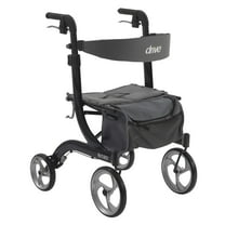 Drive Medical Nitro Aluminum Adjustable European Style Rollator Walker, Black