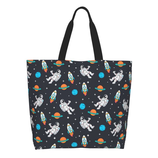 Balery Space Bolsa Tote Estilo Estético con Cremalleras, Bolsa de Hombro, Bolsa de Compras Grande y Plegable