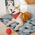 thumbnail image 5 of PetAmi Waterproof Dog Blanket For Large Giant Dogs, Pee Proof Pet Blanket Sherpa Fleece Crate Cover, Reversible Cat Throw Bed Kennel Protector, Soft Plush Washable Pad (Queen 90x90, Paw Print Gray), 5 of 7