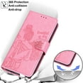 thumbnail image 4 of Dteck for iPhone 14 Plus Wallet Case for Women Girls, Embossed Flip Kickstand Cover with Card Holder Shockproof Phone Case with Wrist Strap for iPhone 14 Plus,Pink Love, 4 of 6