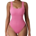 thumbnail image 2 of Women Ribbed Sexy Bodysuit Sleeveless Square Neck Padded Tank Top, 2 of 3