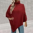 thumbnail image 2 of Viikei Cardigan Sweaters for Women Plus Size Fall Fashion Women's Turtleneck Button Irregular Long Sleeve Casual Pullover Blouse Sweater, 2 of 3