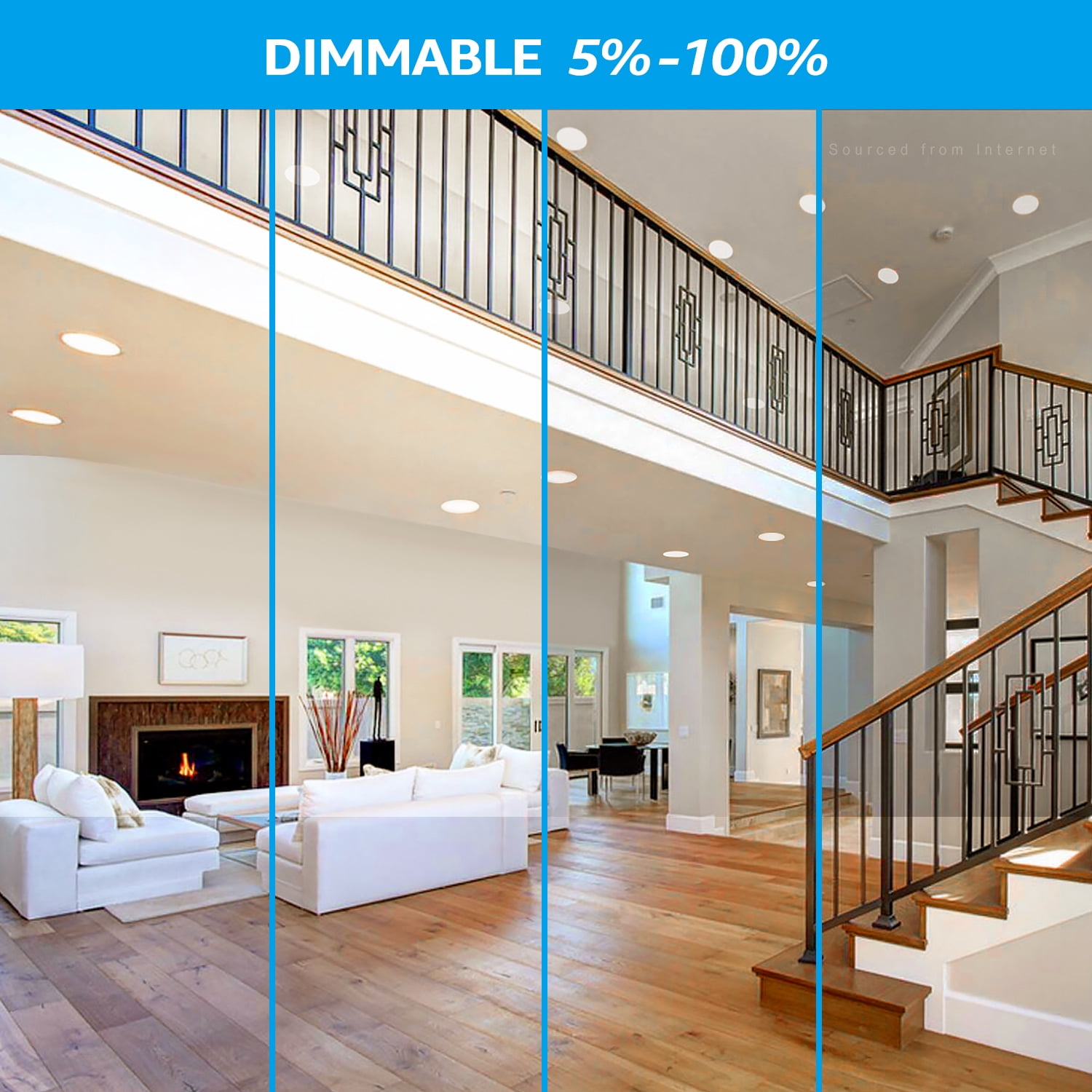6 Pack 18W 8 Inch Ultra-Thin Recessed Ceiling Light with J-Box, 3000K Warm White, 120W Eqv. Dimmable IC-rated Downlight