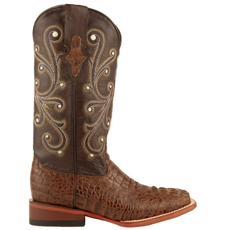 

Ferrini Womens Stampede Crocodile Square Toe Dress Boots Low Heel 1-2