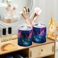 thumbnail image 3 of Yayeee 4 Pack Qtip Holder Bathroom Cotton Swab Canister with Lid Clear Dispenser Set, Galaxy Pattern, 3 of 6