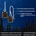 thumbnail image 2 of Gem Stone King 925 Sterling Silver Brown Smoky Quartz French Wire Dangle Hook Earrings for Women (1.50 Cttw, Gemstone Birthstone, Oval 7X5MM), 2 of 6
