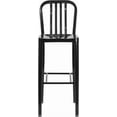 thumbnail image 5 of Commercial Grade 30" H Black Metal Indoor-Outdoor Barstool with Slat Back, 5 of 9