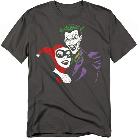 Batman T-Shirt Joker & Harley Unisex Graphic Tee For Men & Women Charcoal