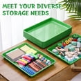 thumbnail image 4 of 10 Pcs Flat Storage Organizer Tray Bin Letter Size Paper Tray for Classroom Plastic Stackable File Organizer for School Office Teacher Book Organization(Green,16.14 x 11.81 x 1.38 Inch), 4 of 13