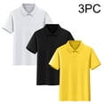 thumbnail image 2 of ZToonmas 3 Pack Kids Unisex Solid Short Sleeve Tennis Shirt for Boys Girls Breathable Lapel Collar Casual Sport Multipack T-Shirts Back to School Uniform Tops, 2 of 9