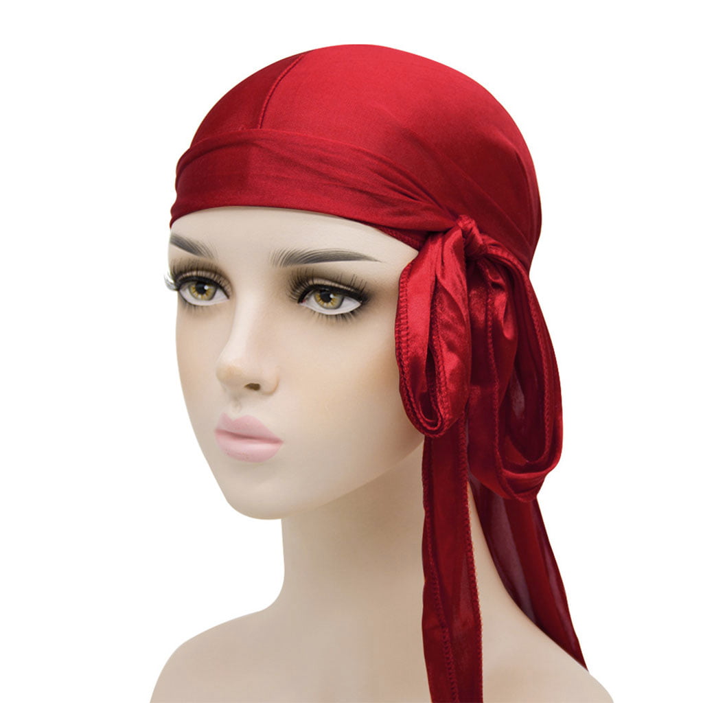 with Extra Long Tail and Wide Straps for 360 Waves 1PC/2PCS Premium Velvet Wave Durag Silky Durag Headwraps 