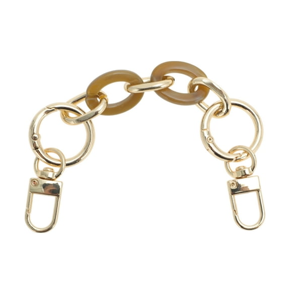 Unique Bargains 1 Pc Trendy Handbag Strap for Travelling Coffee Color White Acrylic Metal