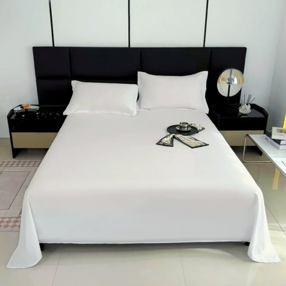 Sábana de poliéster de color sólido 180x230cm | Lavable, Fácil Cuidado, Resistente a la Decoloración | 8 colores: Azul, Gris, Verde menta, Blanco, Caqui, Amarillo | Comodidad suave, diseño en ángulo