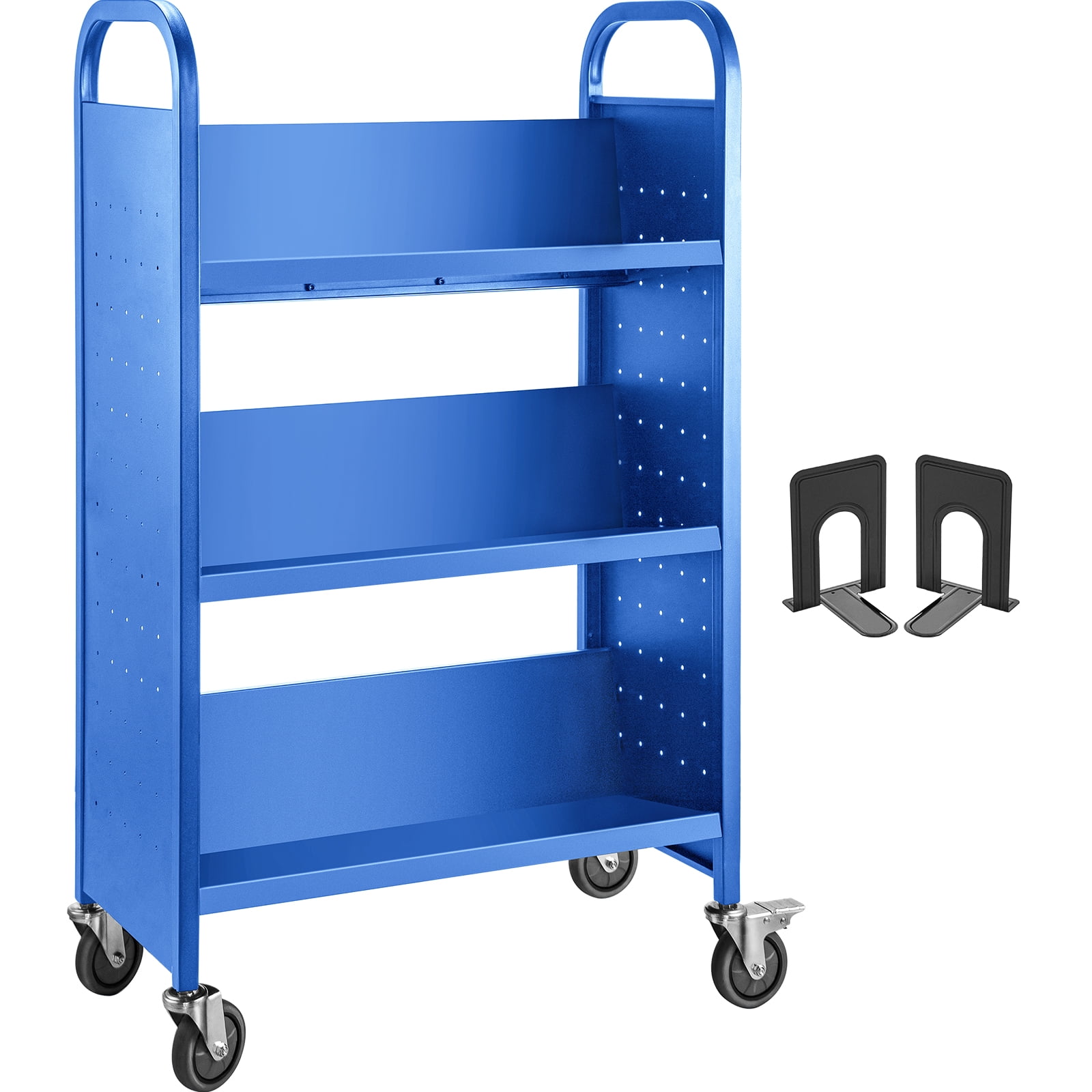 School Smart Folding Metal Library Book Stand, Blue