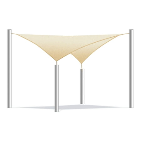 ALEKO Sun Shade Sail - Square - 10 x 10 Feet - Ivory