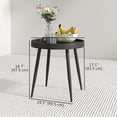 thumbnail image 2 of Table d'Appoint Ronde de 19,5 Pouces pour Terrasse Extérieure, Cadre en Métal Noir avec Dessus en PP Style Plateau Résistant aux UV, Petite Table Basse Résistante aux Intempéries pour Jardin, Balcon, Salon Ou Support pour Plantes, 2 of 7