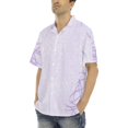 thumbnail image 4 of Camisas Tipo Para Hombre Camisas estampadas para hombre, camisas de playa con botones de manga corta para hombre (Pink, M), 4 of 7