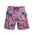 thumbnail image 5 of Mens Swim Trunks with Zipper Pocket Lightweight Board Shorts for Beach Surfing Pink L, 5 of 5