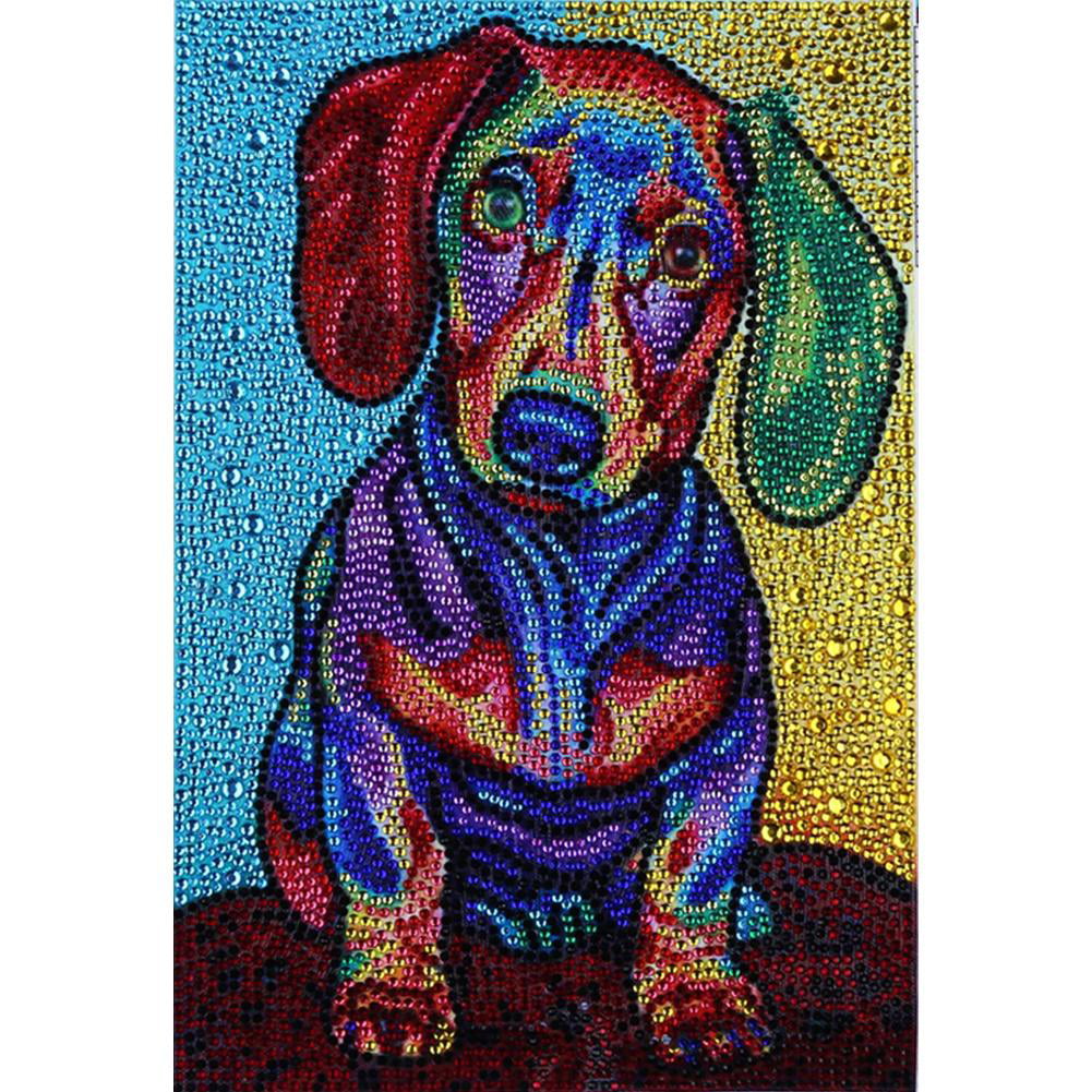 DIY Diamond Painting Cross Stitch Kit Colorful Dog Craft Art Home Wall Decor 5D