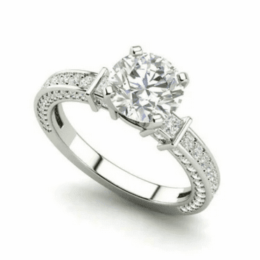 1.75CT Round Cut Diamond Lab Created (VS1/F) Halo Ring 14K White Gold Fine Jewelry for Women Gifts
