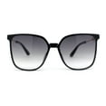 thumbnail image 2 of Womens Oversized 90s Fashion Thin Plastic Horn Rim Sunglasses Black - Smoke, 2 of 4