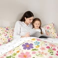 thumbnail image 5 of Castle Fairy Teens Pink Butterflies Twin Comforter Sets,Spring Garden Flowers Bedding Set, 5 of 8