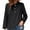 Black, variant on Breezora Women Linen Blend Shirt Button Down Long Sleeve V Neck Casual Comfortable Blouse L Size Black