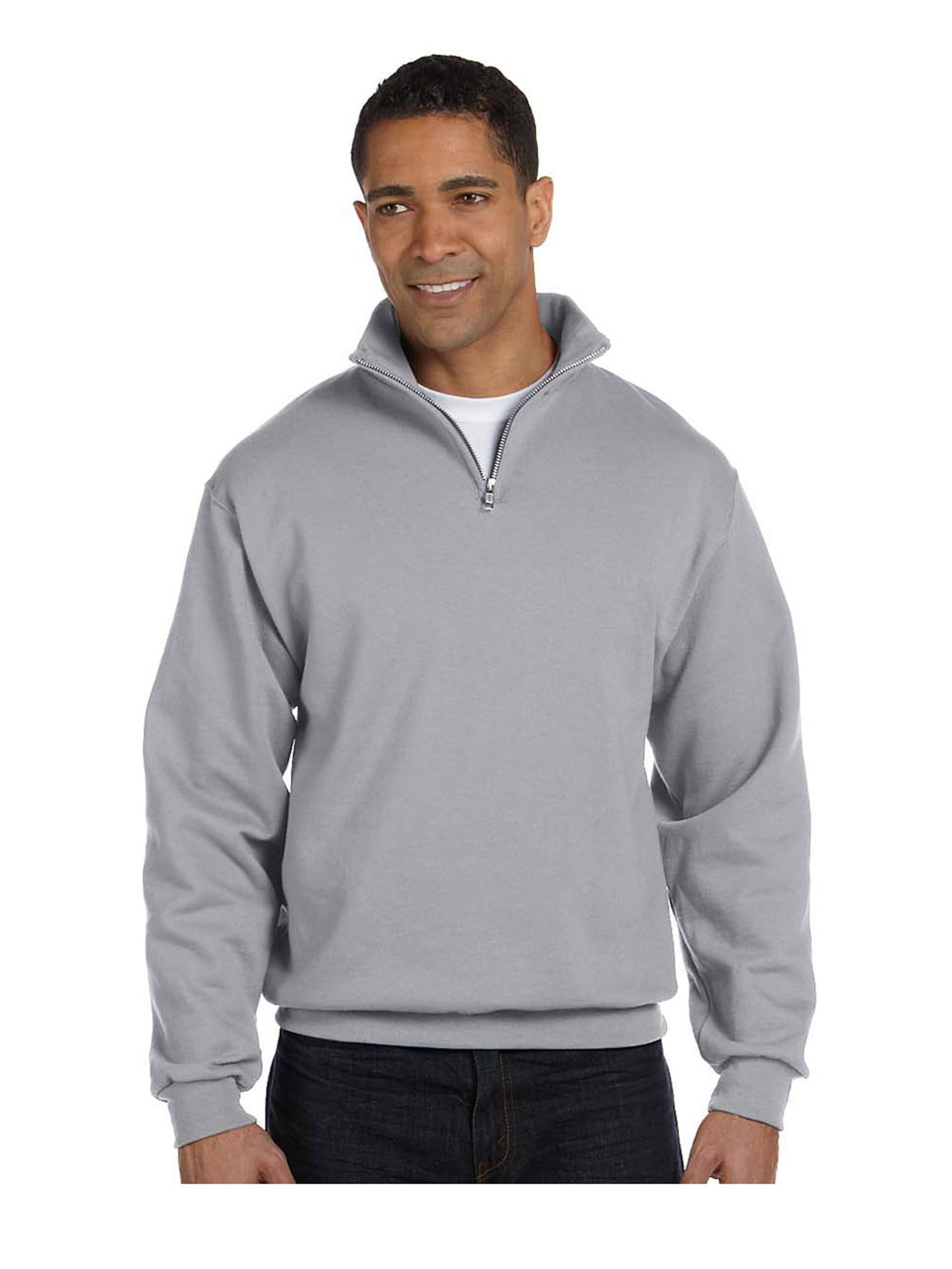 Jerzees Men's Quarter-Zip Cadet Collar Pullover Sweatshirt, Style 995M ...