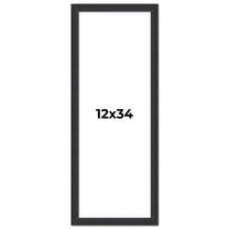 12x34 Frame Black Real Wood Picture Frame Width 1.25 Inches | Interior Frame Depth 0.5 Inches |