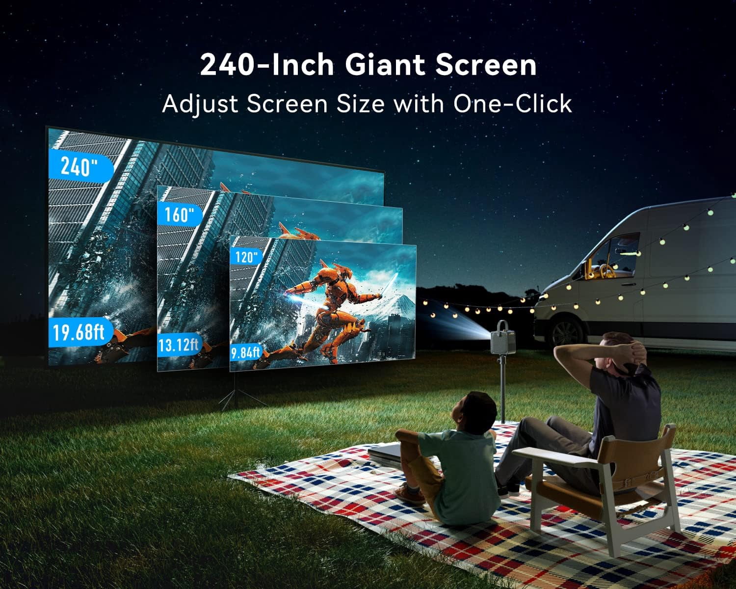 Emotn H1 Mini Projector, Native 1080P, 250 ANSI Lumen, Android 9.0 