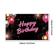 LUUFILx Panda Birthday Backdrop Banner for Kids Party Supplies Happy Birthday Decorations with Balloons and Flowers Party Decor Background Props