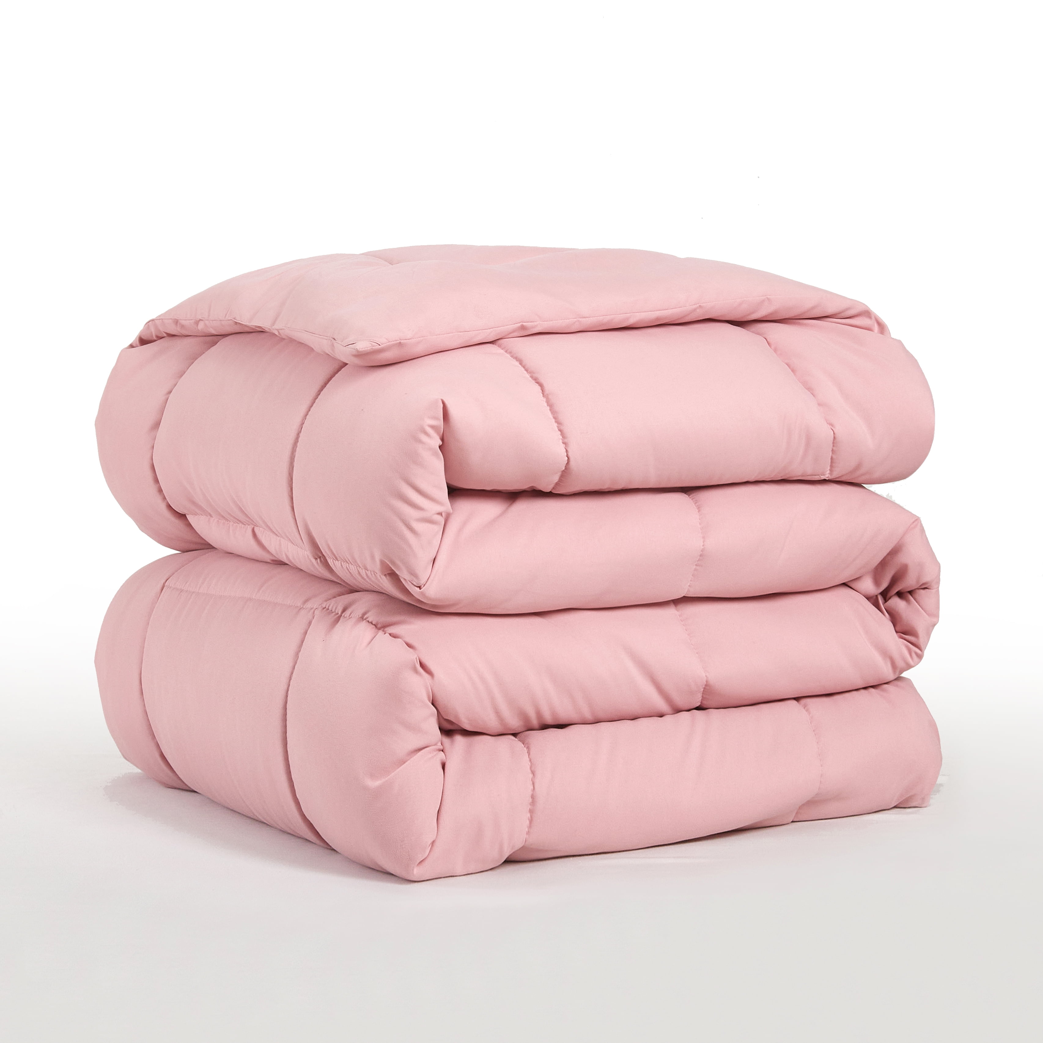 BedTreat Down Alternative Comforter with Corner Tabs - All Season Quilted Queen Size 240 GSM Pink Comforter, Machine Washable Microfiber Bedding