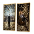 thumbnail image 3 of Designart "Money Skyline Man Looking at Floating Cash" Man Framed Wall Art Set Of 2 - Glam Black Gallery Wall Frame Set For Home Decor, 3 of 6