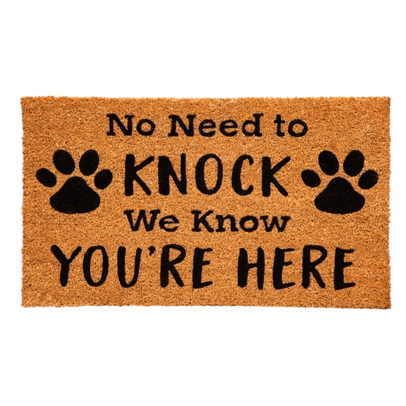 Evergreen No Need to Knock Indoor Outdoor Natural Coir Doormat 1'4"x2'4" Brown