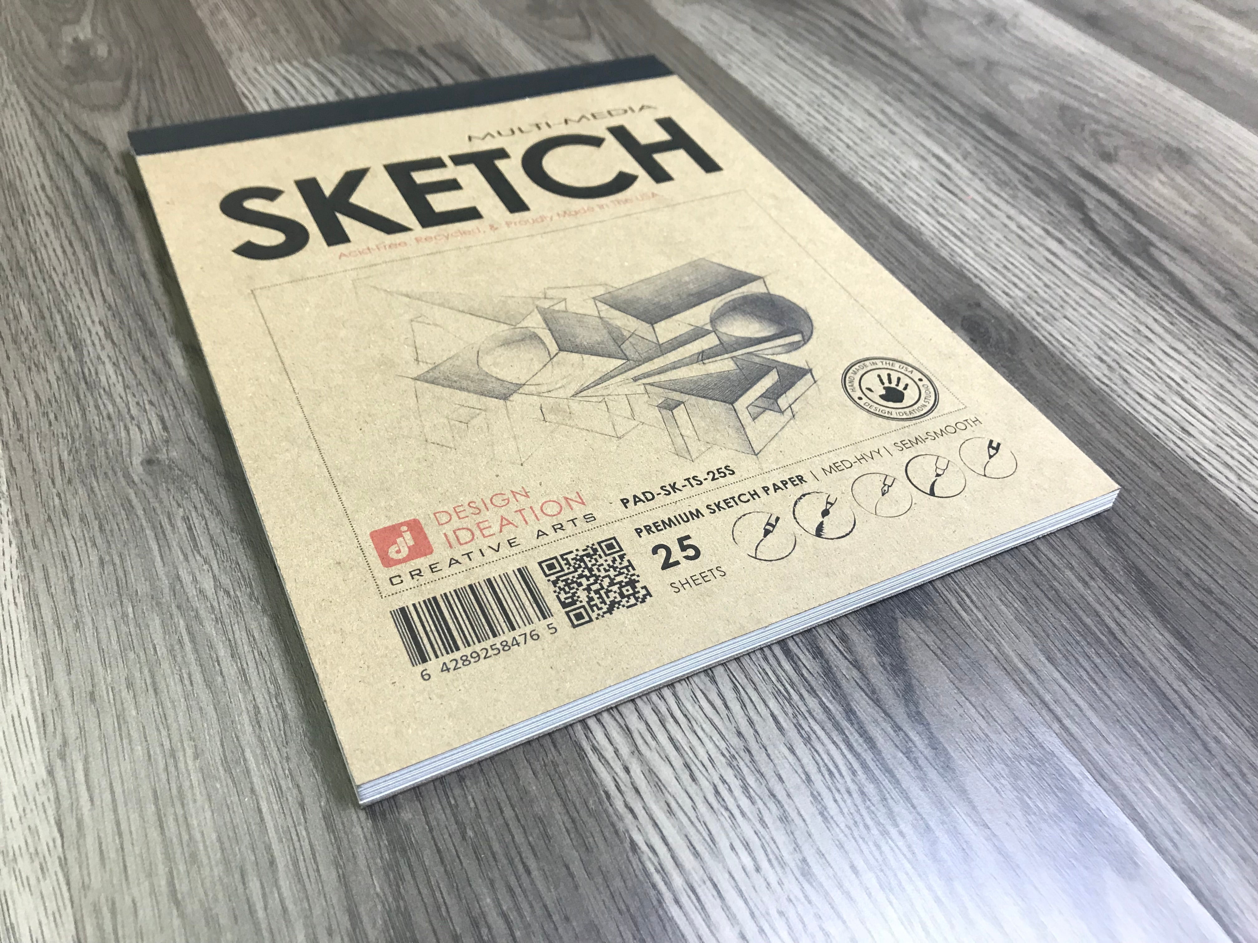 Sketch Pad. Removable Sheets. Mixed Media Paper. Lay Flat Reinforced Binding. (8.5" x 11") PAD-2550-TS (5 Pad Value Pack)