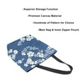 thumbnail image 3 of FORMRS Womens Canvas Tote Bag with Zipper Inner Pocket Shoulder Handbag, Floral Ocean Waves, 3 of 7