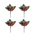 thumbnail image 1 of Christmas Berry Twig Branches Artificial Pine Cone  Tree Decoration Fake Flower 4Pcs Imitation Plants, 1 of 11