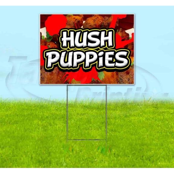 Hush Puppies Red Splat (18" x 24") Yard Sign, Includes Metal Step Stake