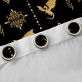 thumbnail image 4 of Feelyou Dragon Black Out Curtains, Black Yellow Aztec Curtains Pack of 2 (42x63 Each), 4 of 6
