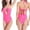 Hot Pink, variant on One Piece Swimsuit Women 2025 Women's Solid Color Hanging Neck Swimsuit Sports Bikini Swimsuit High Hip Swimsuit Summer Clearance Purple XXL