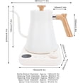 thumbnail image 2 of Bouilloire Électrique à Col de Cygne avec Écran LCD, Contrôle de la Température en Temps Réel, Bouilloire pour Café, Thé, Commutable°F/°C1200 Watts, 0,9 L, Acier Inoxydable 304, Blanc, 2 of 5