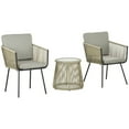 thumbnail image 1 of Outsunny 3 Piece Outdoor Bistro Set, Wicker Patio Furniture, Coffee, 1 of 10