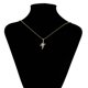 thumbnail image 1 of Collar y Dije Cruz Doble Swarovski Unisex 50 cm Oro 14K Lam dorado Unitalla, 1 of 8