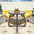 thumbnail image 2 of COSCO 35" Round Indoor/Outdoor Dining Table, Glass Top, Dark Gray, 2 of 8